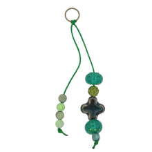 Load image into Gallery viewer, Green charm cord with shaped beads in different shades of green