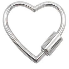 Load image into Gallery viewer, Metallic heart-shaped clasp on a white background